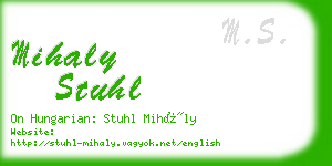 mihaly stuhl business card